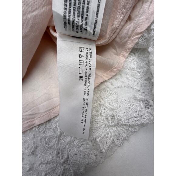 Abercrombie & Fitch Lace Peplum Top XS White Sheer Floral Embroidered Blouse - Picture 12 of 14